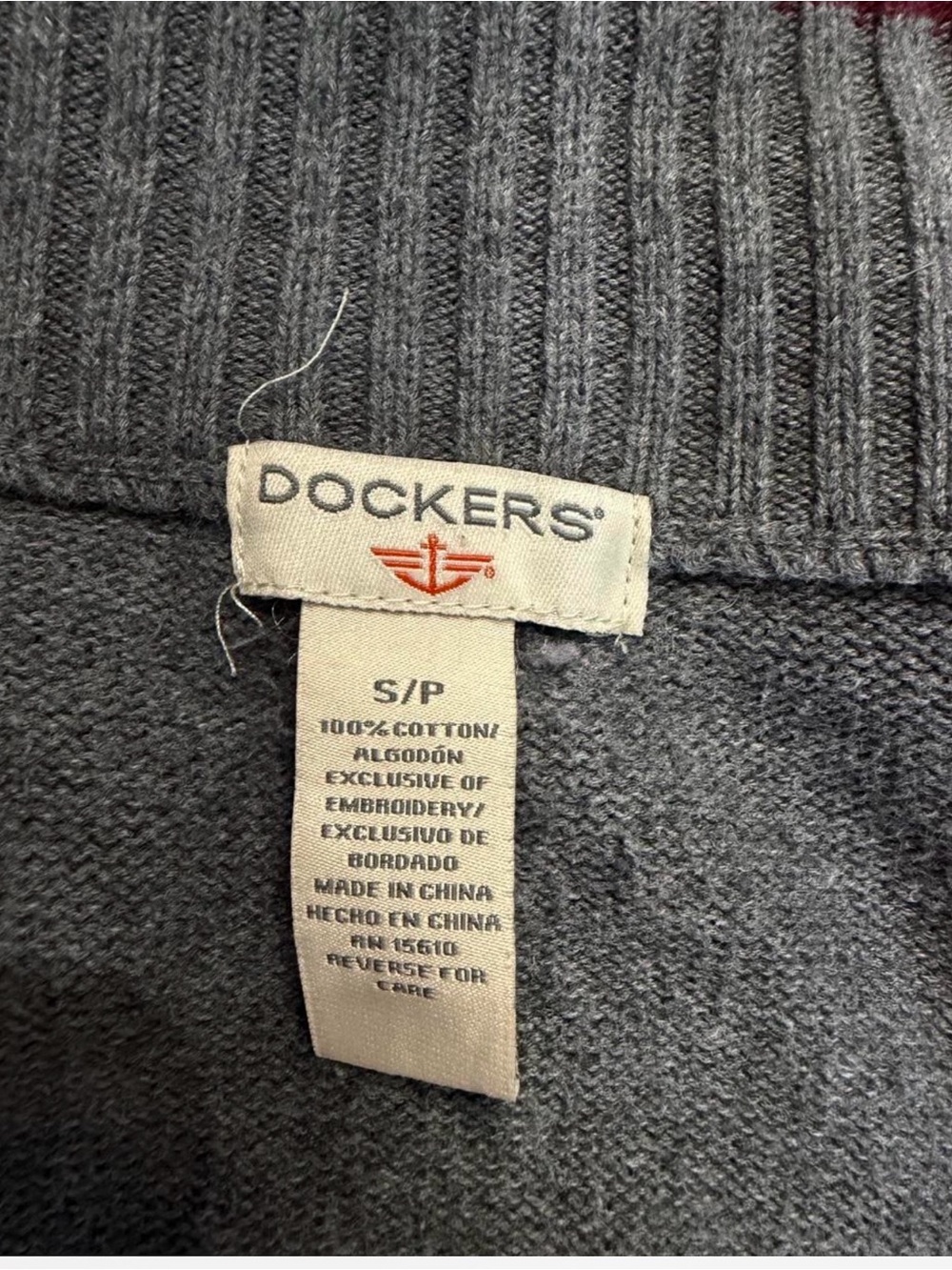 Dockers Men’s Small Gray 100% Cotton Full Zip Mock Neck Sweater Small - Picture 5 of 5